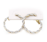 14KY Twisted Circle Diamond Earrings