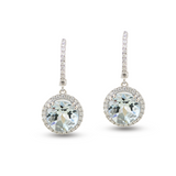 Aquamarine & Diamond Dangle Earrings