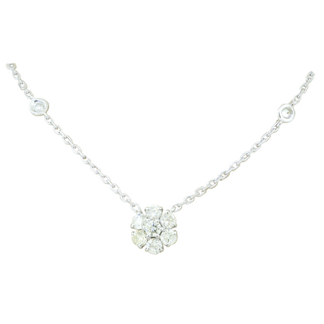 14KW Diamond Flower Necklace