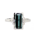 14KW Green Tourmaline & Diamond Ring