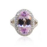 18KW 7.50gm Kunzite & Diamond Ring