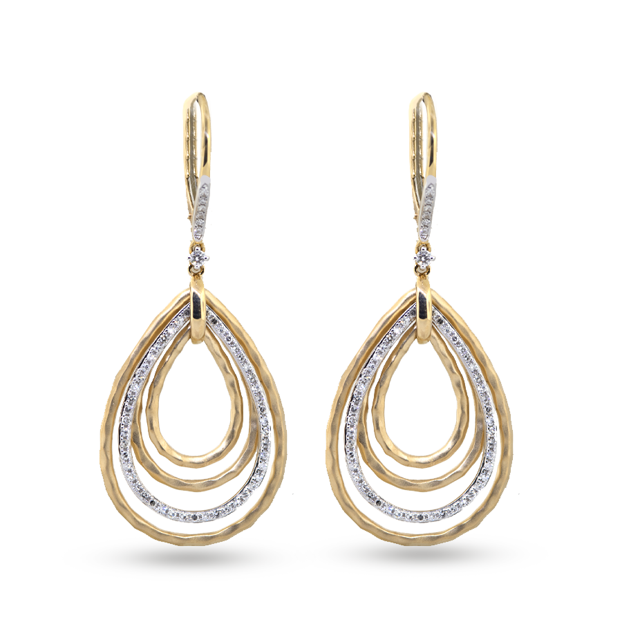 Pear Shaped Diamond Dangle Earrings
