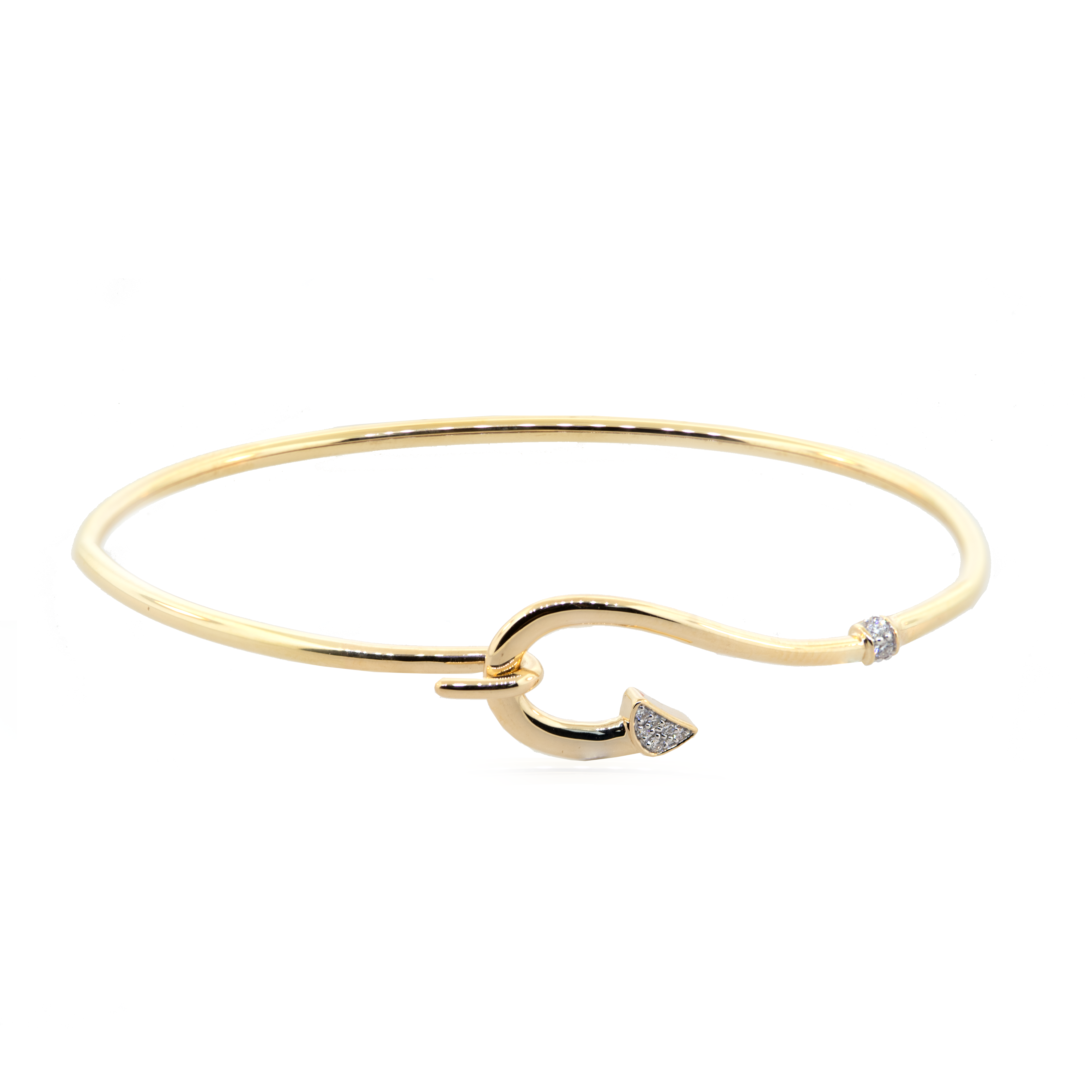 14kY Diamond Fish Hook Bracelet