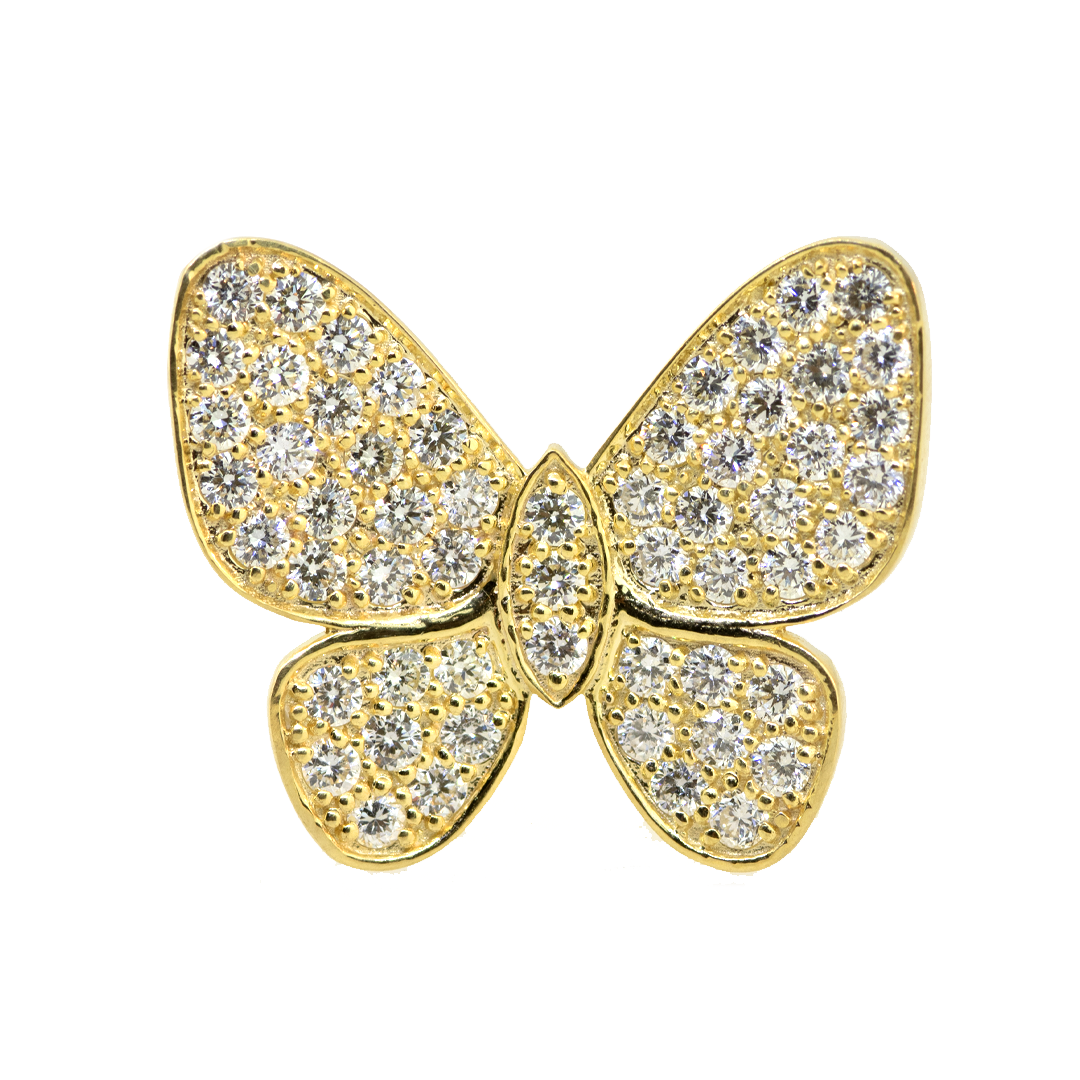 14KY Pave Diamond Butterfly RIng