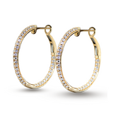 Yellow Gold Diamond Hoops