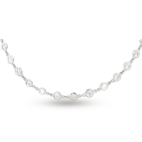 14KW Bezel Set Diamond Necklace