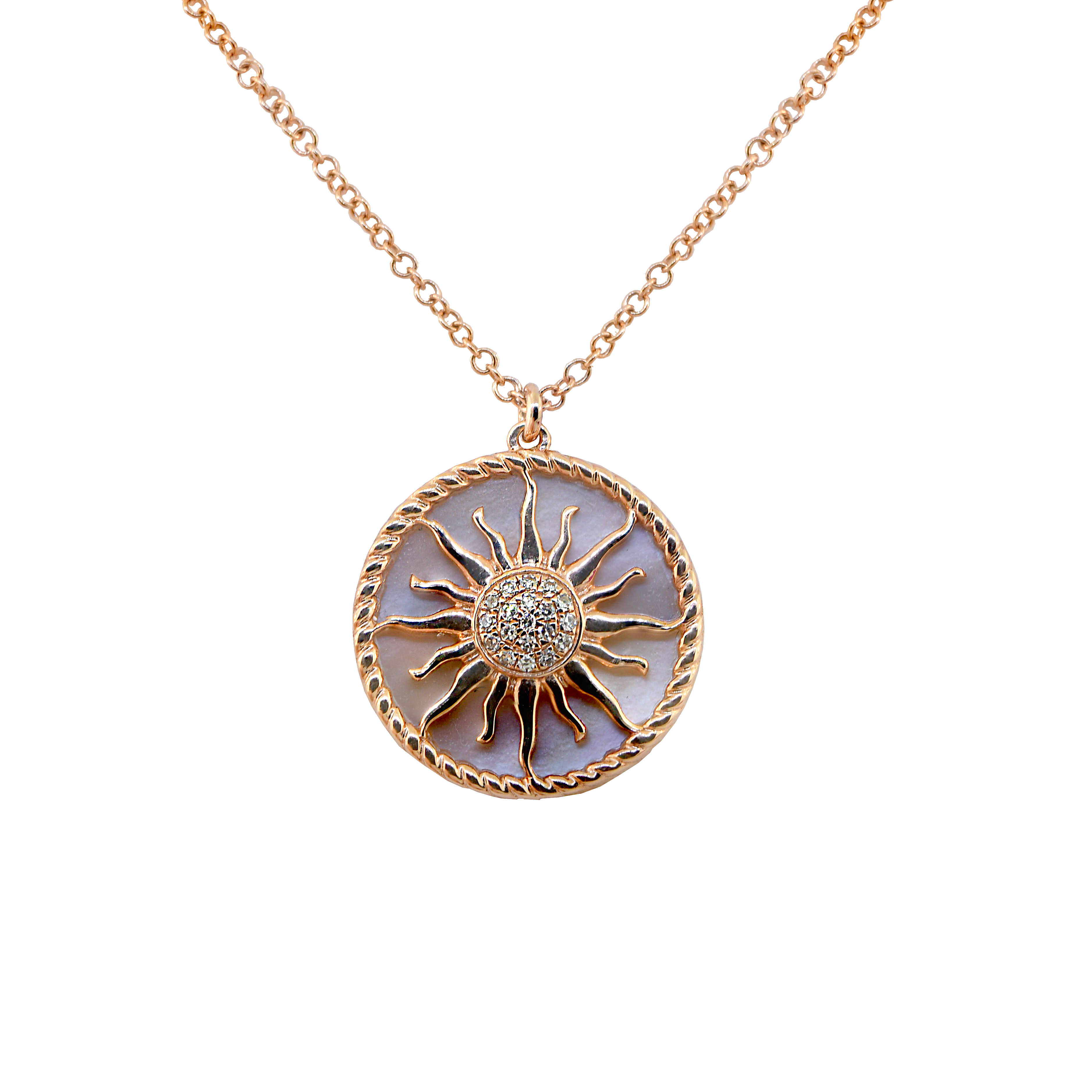 Sun pendant and necklace with 925 Sterling silver and Opal Stone