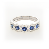 14KW Sapphire & Diamond Band Ring