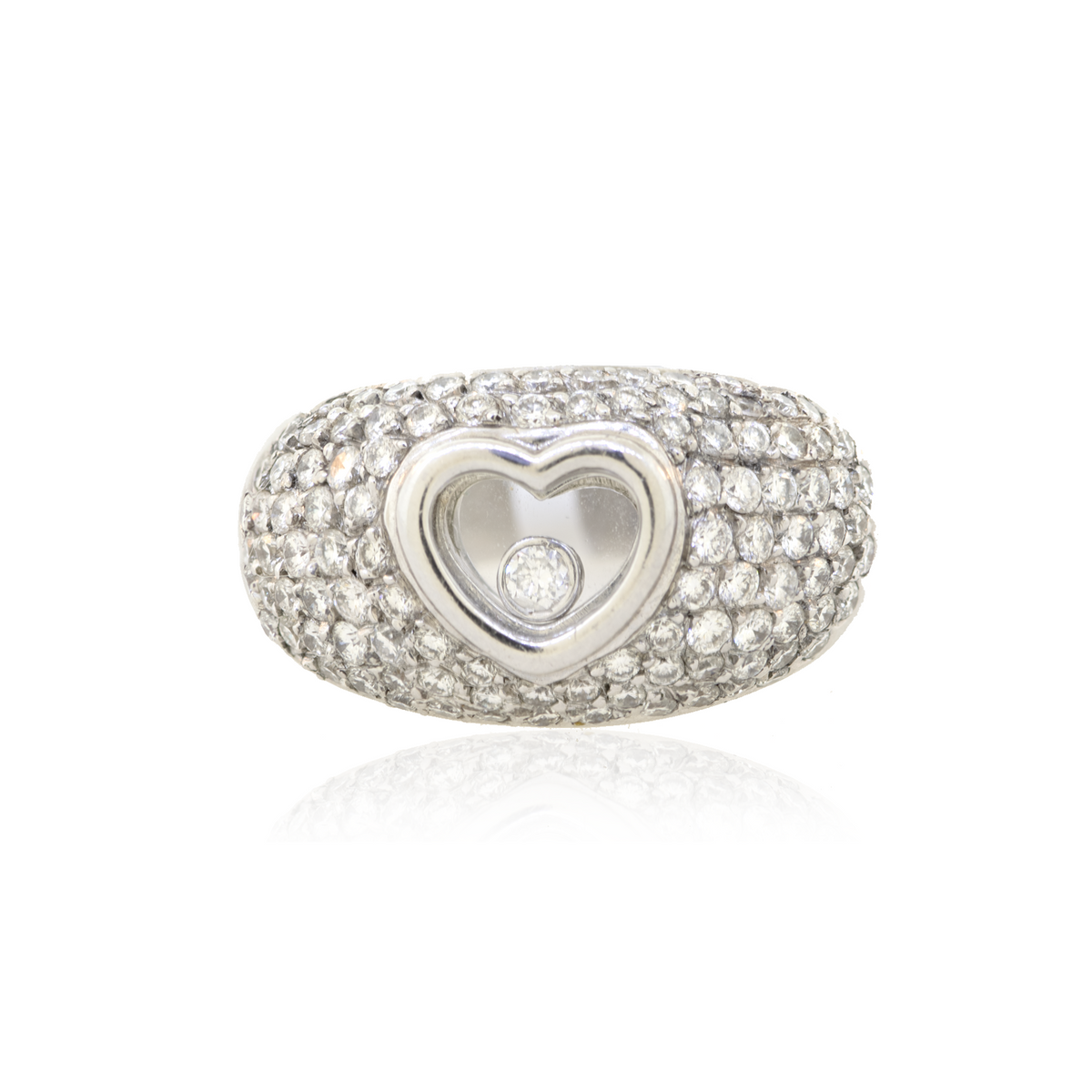 14K White Gold Pave Diamond Ring 1.45ct