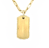 14KY 5.10gm Dog Tag Pendant w/ Chain Gabriel & Co.