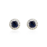 14KW Sapphire & Diamond Earrings