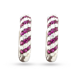 18KW Ruby & Diamond Huggie Earrings