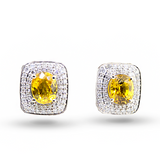 14KW Yellow Sapphire & Diamond Earrings