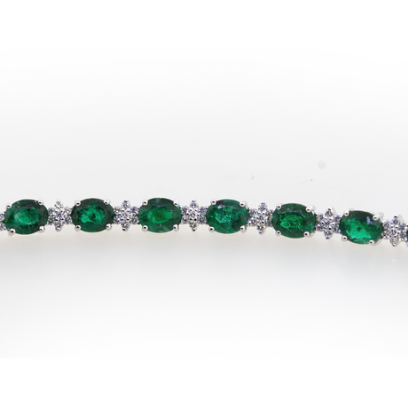 18KW Emerald & Diamond Bracelet