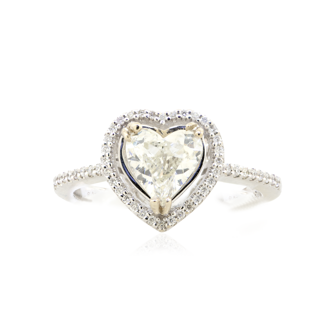 14K Diamond Mounting Heart Shaped