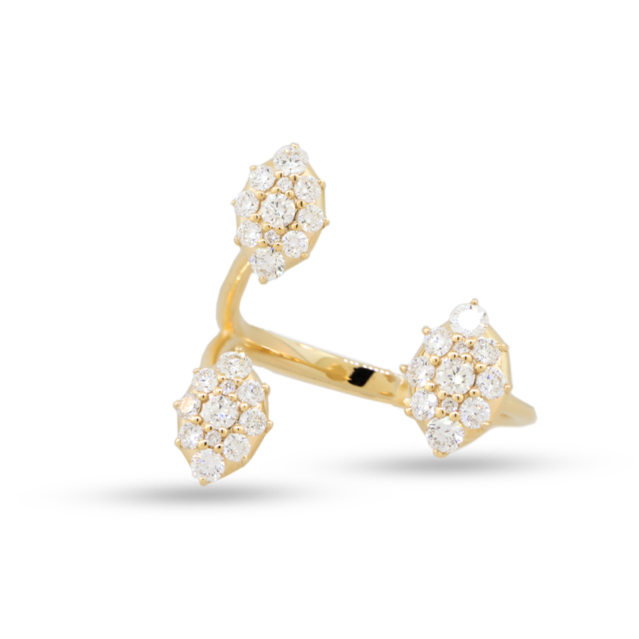 14K Yellow Gold Diamond Fashion Ring