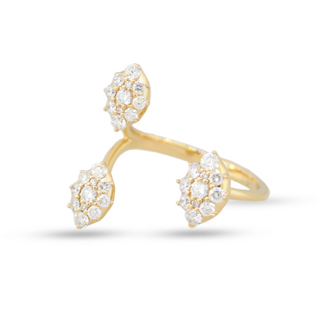14K Yellow Gold Diamond Fashion Ring