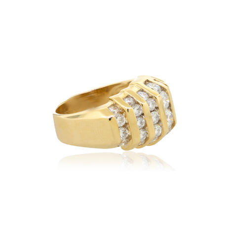 14KY 9.20gm 7-Row Diamond Ring