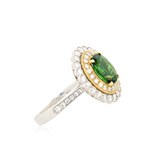 14KW 5.40gm Tsavorite & Diamond Ring