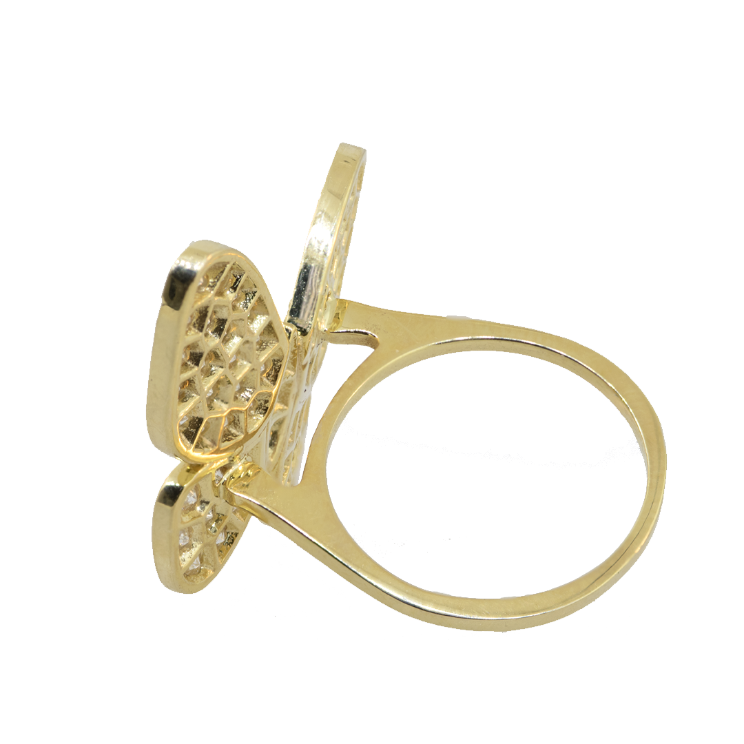 14KY Pave Diamond Butterfly RIng