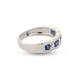 14KW Sapphire & Diamond Band Ring