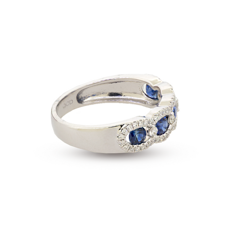 14KW Sapphire & Diamond Band Ring
