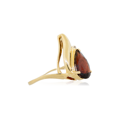 14KY 4.00gm Garnet & Diamond Ring