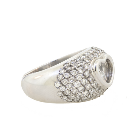 14K White Gold Pave Diamond Ring 1.45ct