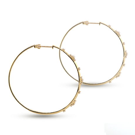 14KY Diamond Hoop Earrings - Gabriel & Co.