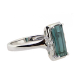 14KW Green Tourmaline & Diamond Ring