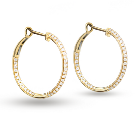 Yellow Gold Diamond Hoops