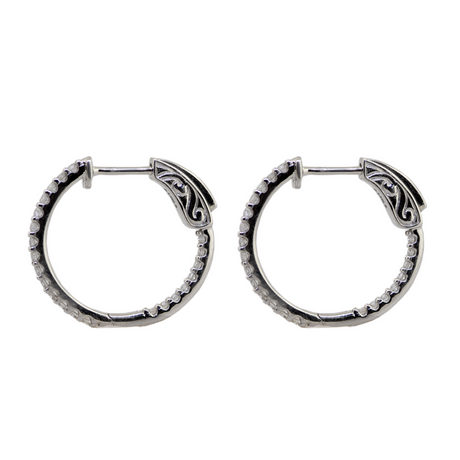 14KW 3.50gm Diamond Hoop Earrings