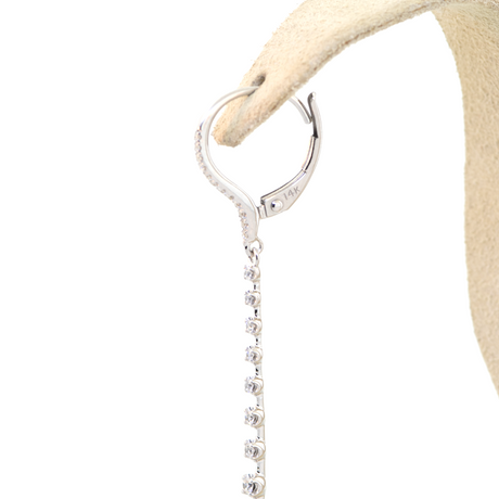 14KW Graduating Diamond Dangle Earrings - Gabriel & Co.