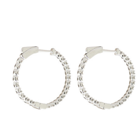 14KW 3.40gm Diamond Hoop Earrings