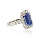 14KW 7.40gm Sapphire & Diamond Ring