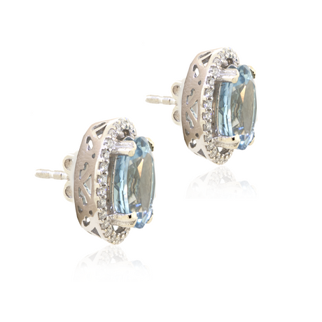14KW 3.70gm Aquamarine & Diamond
