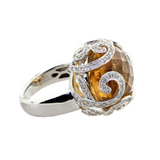 14KW Citrine & Diamond Ring