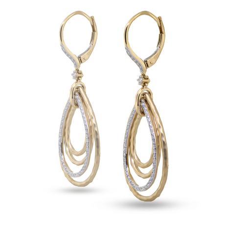 Pear Shaped Diamond Dangle Earrings