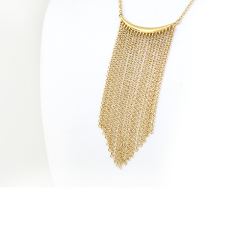 14KY Curved Bar Waterfall Necklace