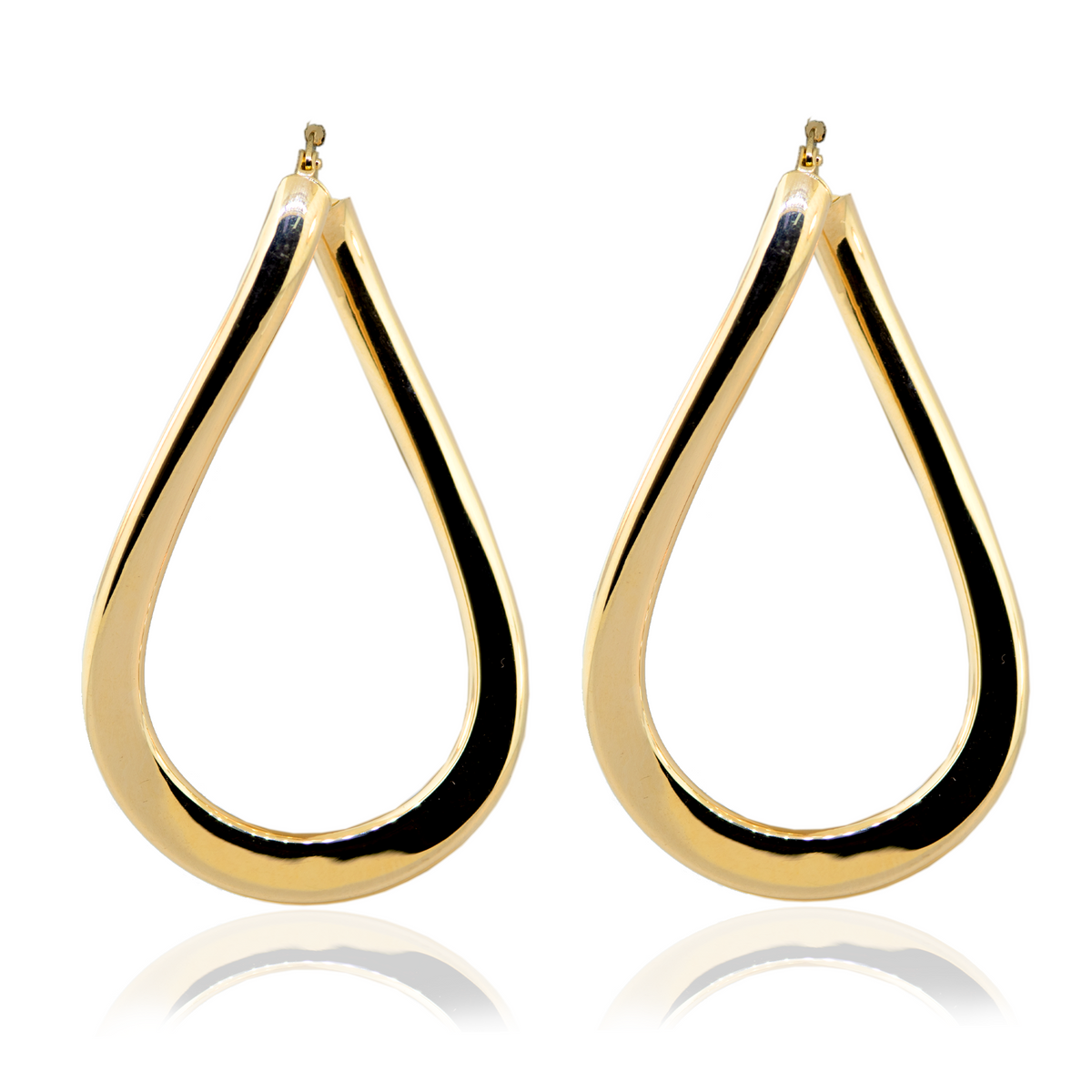 14KY Fancy Twisted Hoop Style Earrings