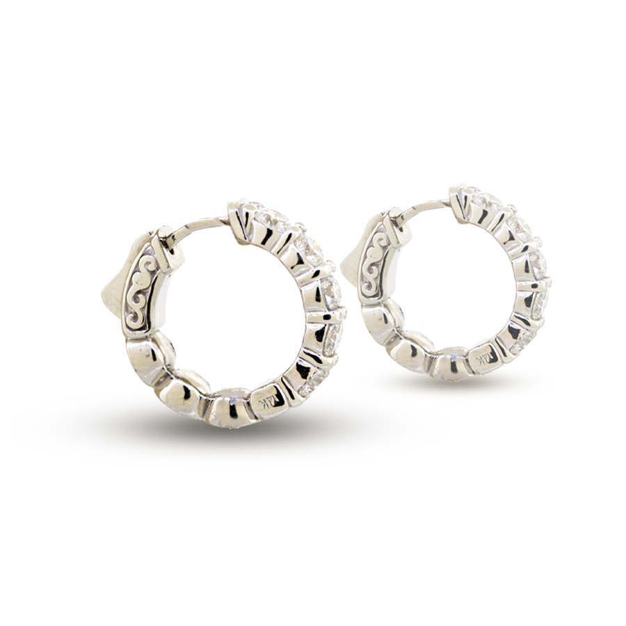 14KW Diamond Hoop Earrings
