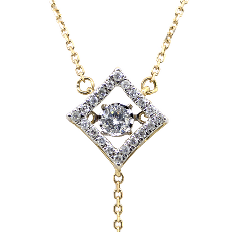 14KY Fancy Diamond "Y" Necklace