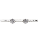 18KW Bangle Bracelet with 2 Diamond Clusters